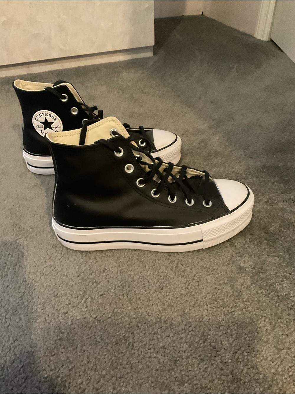 Converse Black High Top Platform Sneakers - Picture 2 of 5